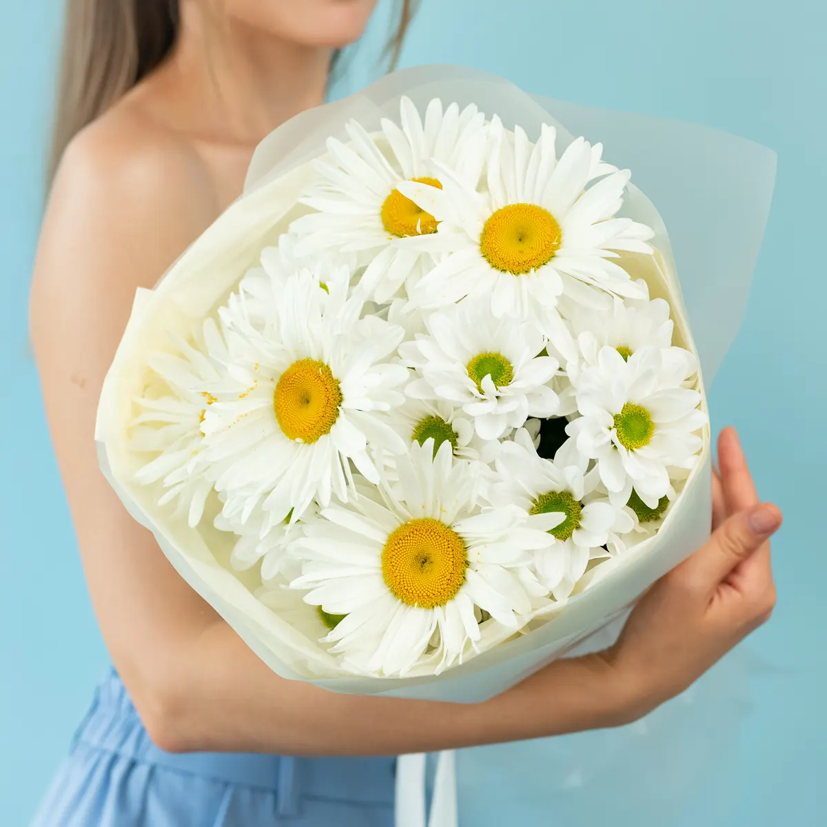 Ромашки 5 шт + Хризантема кустовая 2 шт, ракурс 1 из 7