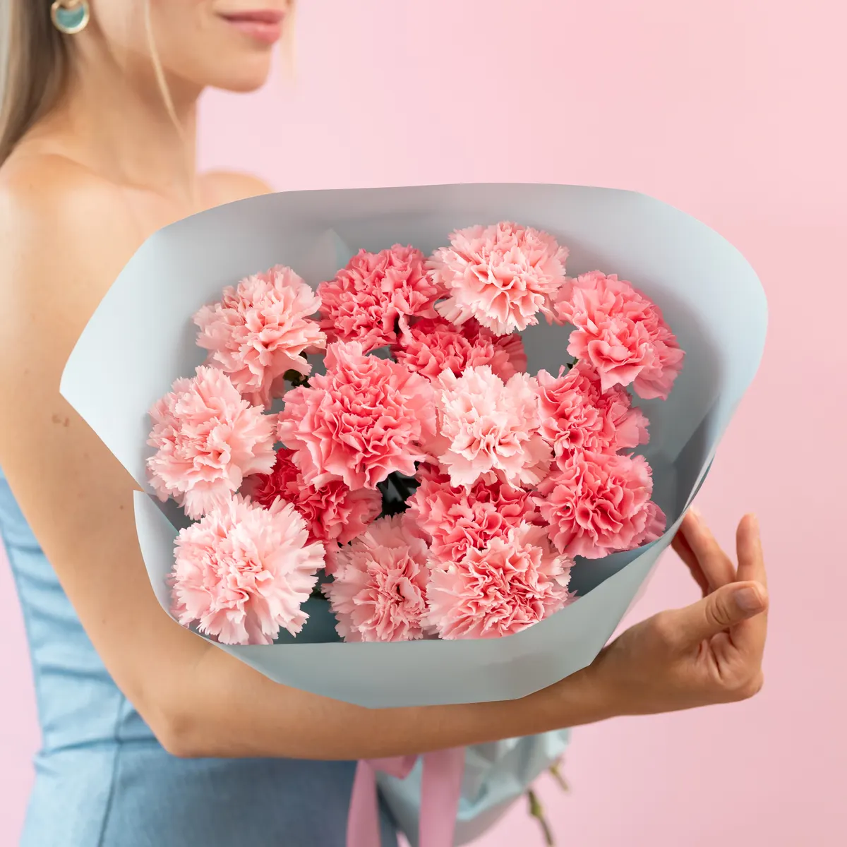 15 розовых диантусов, ракурс 1 из 7