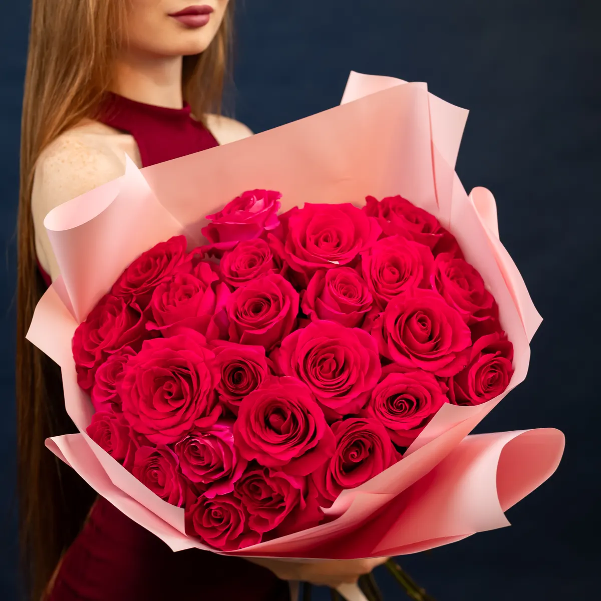 25 розовых роз, ракурс 1 из 7